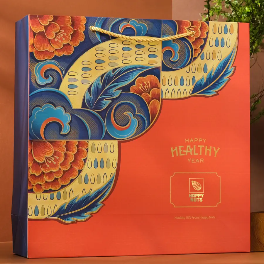 Hộp Quà Tết 2024 Hoàng Long Thịnh Vượng 3 (kèm Túi) Happy Nuts - Droppii Mall
