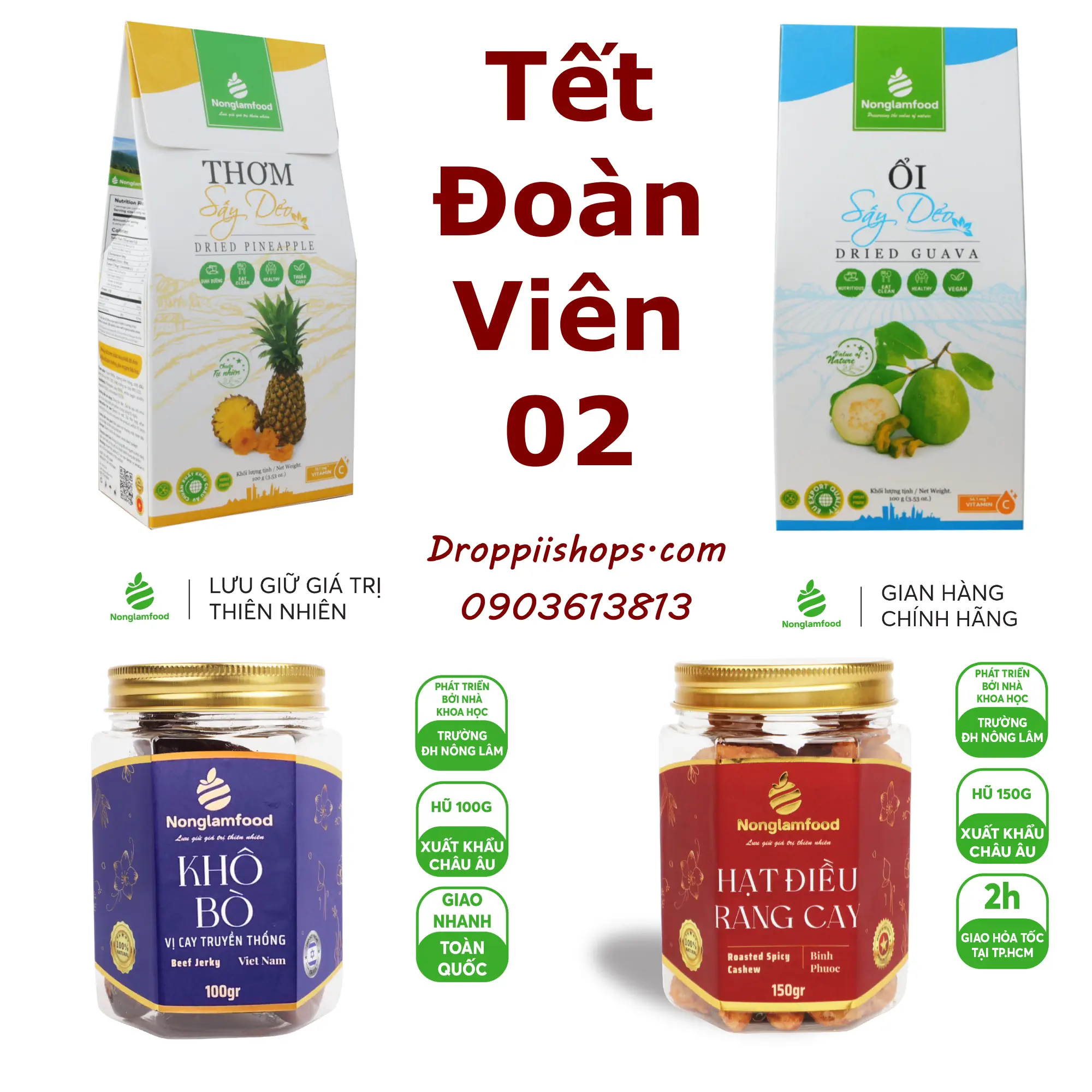 Thành Phần Hộp Quà Tết 2024 Nông Lầm Food - Tết Đoàn Viên 02 - Droppii Mall