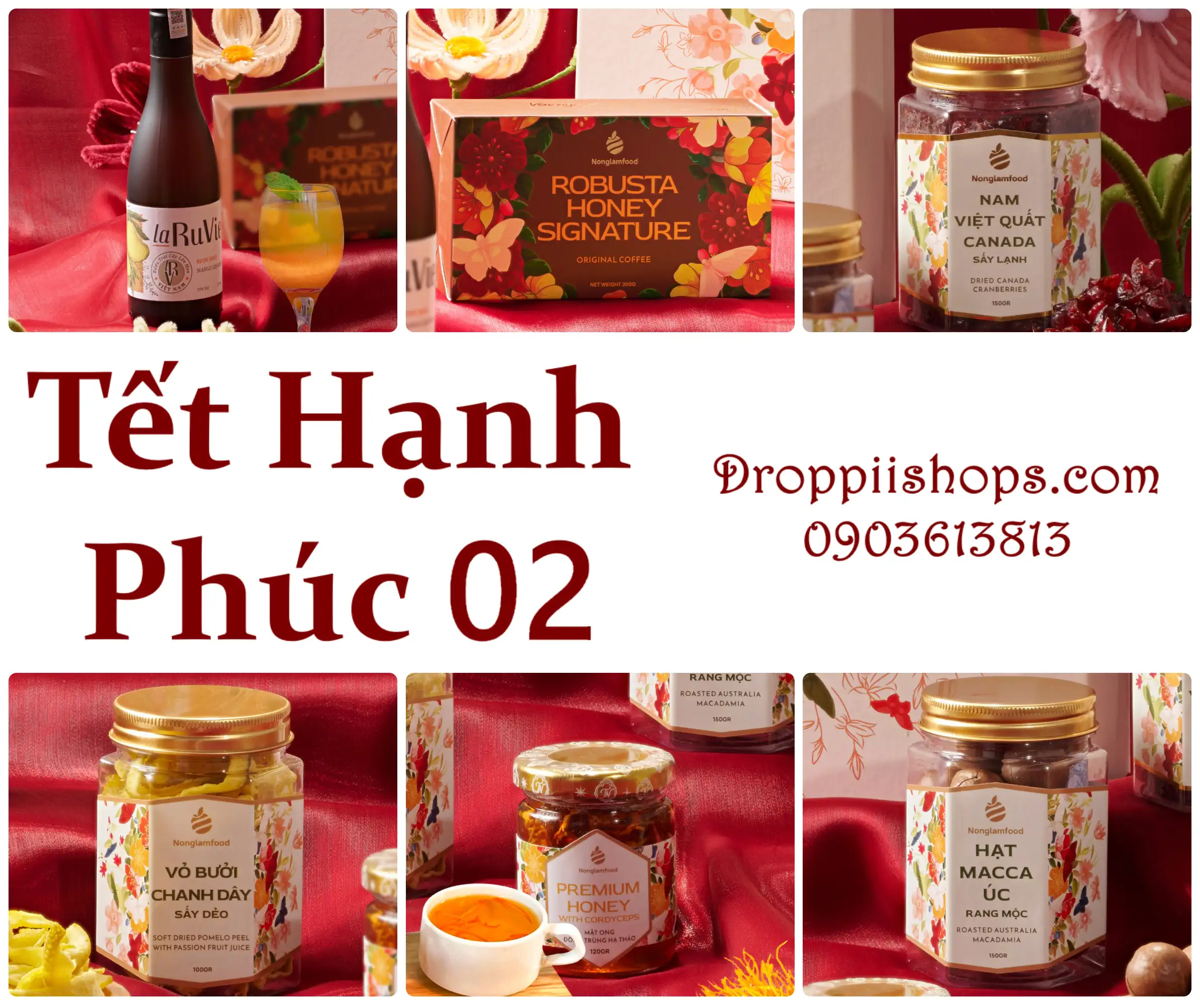 Thành Phần Hộp Quà Tết 2024 Nông Lầm Food - Tết Hạnh Phúc 02 - 1store.vn