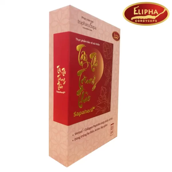 Góc trái hộp Tây Thi Trùng Thảo Sapaherb hộp 7 gói chính hãng giá tốt - Elipha - Traphaco Sapa - Vitafood - 1Store.vn