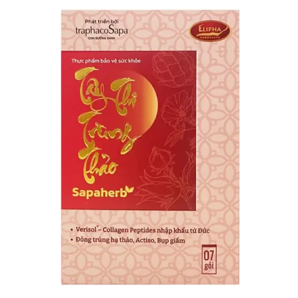 Tây Thi Trùng Thảo Sapaherb hộp 7 gói chính hãng giá tốt - Elipha - Traphaco Sapa - Vitafood - 1Store.vn