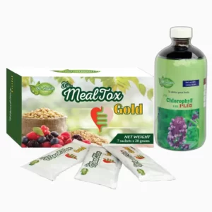 Combo mini thải độc giảm cân TH Health (1 chai diệp lục, 7 gói Mealtox) chính hãng giá tốt - 1Store.vn