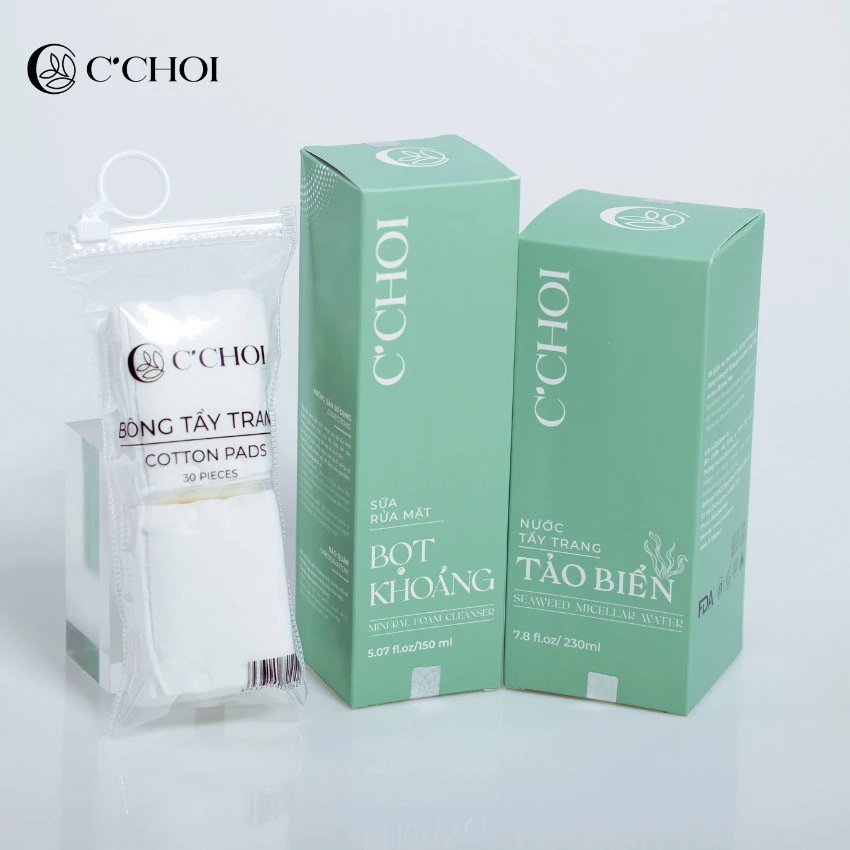 Khuyến mãi từ PDP Punar - Mua sữa rửa mặt bọt khoáng C' Choi và nước tẩy trang Tảo biển C'Choi tặng 01 bông tẩy trang C Choi chính hãng giá rẻ - 1Store.vn