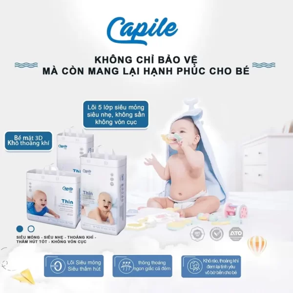 Tã sơ sinh/Tã dán/Tã giấy/Tã quần trẻ em - khuyến mãi Capile chính hãng giá tốt - NCC TBW - 1Store.vn