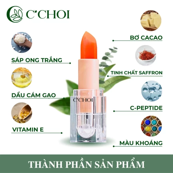 Thành Phần Son Dưỡng Saffron Có Màu – Son Dưỡng Môi Nghệ Tây C'choi Color - Punar - 1Store.vn