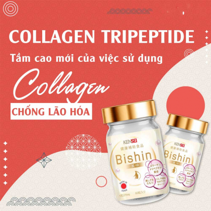 Viên uống dưỡng da Bishin Tripeptide Collagen chính hãng giá rẻ - Tầm cao mới của việc sử dụng Collagen chống lão hóa - Kensei Nhật Bản - 1store.vn