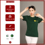 Áo thun LOG HAVIAS Cotton nữ xanh lá cây - 1Store.vn