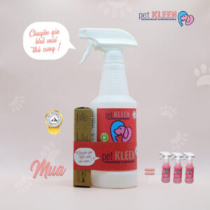 Pet Kleen - Bộ vi sinh khử mùi thú cưng (1 chai 500ml + 3 ống 5ml) chính hãng giá tốt - 1Store.vn