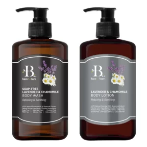 Bộ chăm sóc cơ thể Lavender & Chamomile chính hãng giá tốt - Cấp ẩm thư giãn và làm dịu Bare for Bare - 1Store.vn