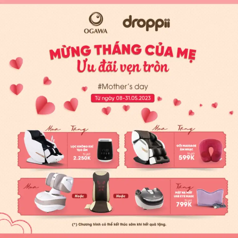 Khuyến mãi Ogawa - Mừng tháng của mẹ, ưu đãi vẹn tròn - 1store.vn