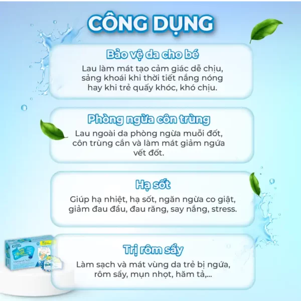 Công Dụng Của Khăn Lau Hạ Sốt Trẻ Em Baby Hạ Sốt Pharphap - Jp Natural - 1Store.vn