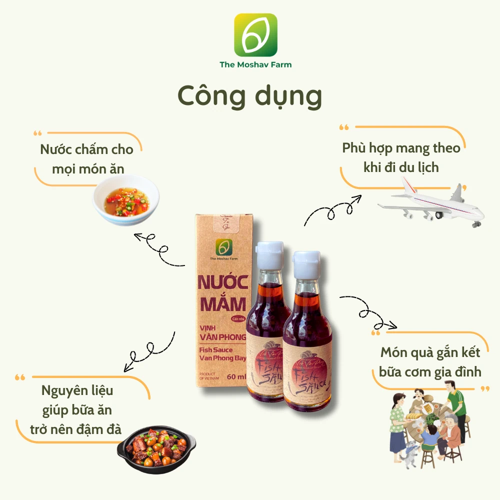 Công Dụng Của Nước Mắm Vịnh Vân Phong Chai Mini 60ml - The Moshav Farm - 1store.vn