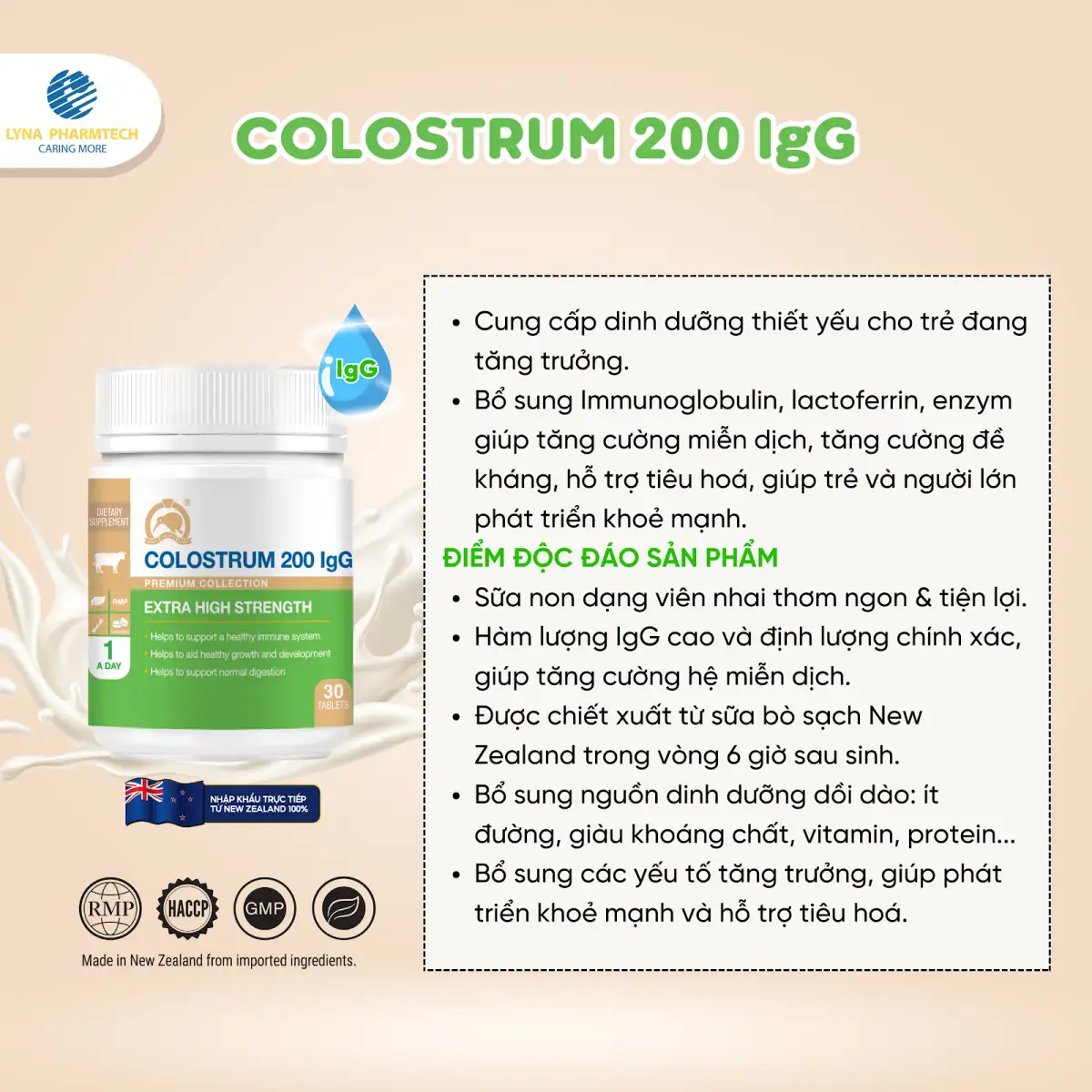 Kgk Colostrum 200 Igg - Sữa Non Dạng Viên Nhai