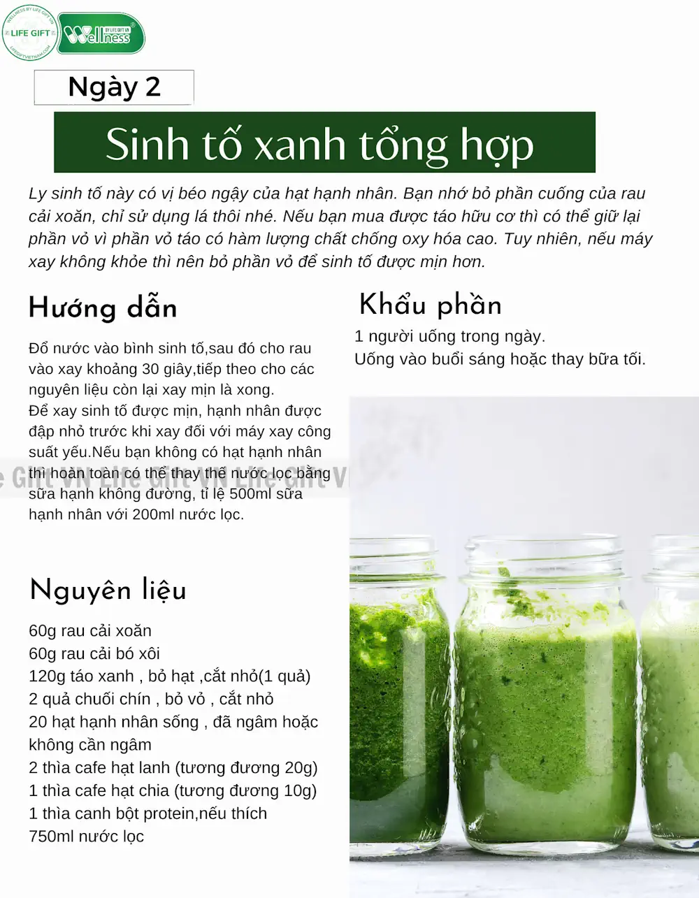 Ngày 2 - Sinh Tố Xanh Tổng Hợp Cordypro - 1store.vn