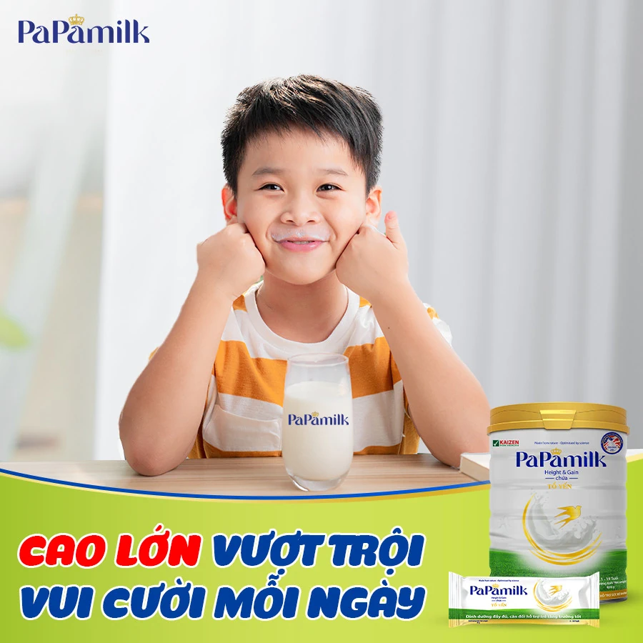 Papamilk Height & Gain Sữa Non 24h Tổ Yến Giúp Con Cao Lớn Vượt Trội - Vkaizen - 1store.vn