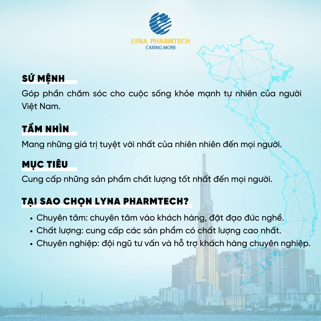 Sứ mệnh, tầm nhìn, mục tiêu, tại sao chọn Lyna Pharmtech - 1store.vn