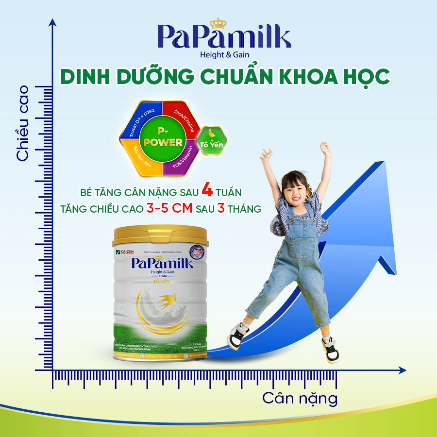 Sữa Non Chứa Tổ Yến Papamilk Height & Gain - Vkaizen - 1store.vn