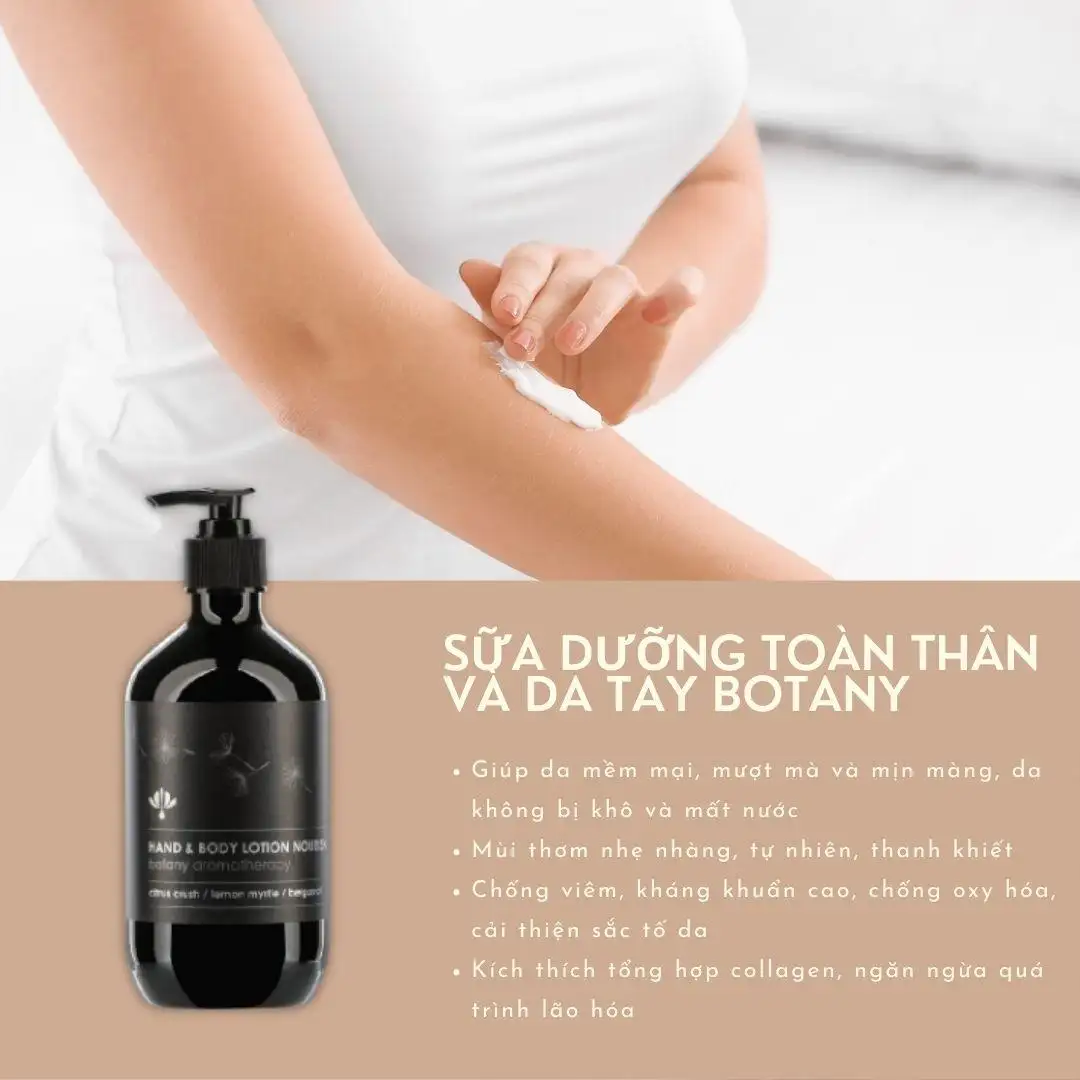 White Beige Minimalist Body Lotion Product - Sữa Dưỡng Thể Botany Hand & Body Lotion Nourish