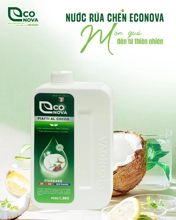Nước Rửa Chén Thảo Mộc Dừa Già Econova Piatti Al Cocco Món Quà Từ Thiên Nhiên - Phú Thái - 1Store.vn