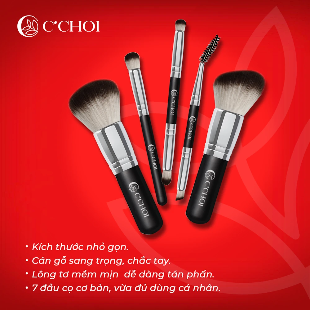 Bộ Cọ Trang Điểm Cá Nhân C'choi Nhỏ Gọn Sang Trọng - Punar - 1store.vn