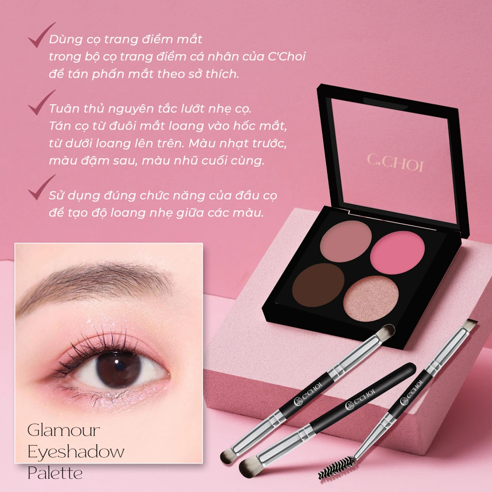 Cách Sử Dụng phấn mắt c'choi - Glamour Eyeshadow Palette