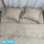 Combo Vỏ Mền Và Vỏ Gối Tencel 60s Mẫu Be Trơn - Tân Phát - 1Store.vn