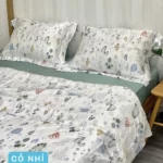 Combo Vỏ Mền Và Vỏ Gối Tencel 60s Mẫu Cỏ Nhí - Tân Phát - 1Store.vn