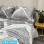 Combo Vỏ Mền Và Vỏ Gối Tencel 60s Mẫu Vân Xanh - Tân Phát - 1Store.vn