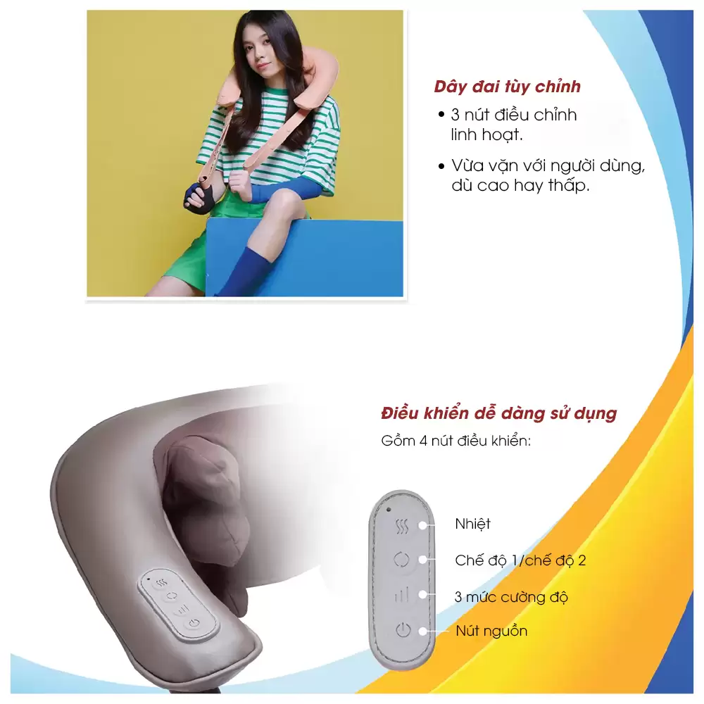 Máy Massage Cổ Vai Gáy Wonder Touch, Hiệu Ogawa (ol-0839a) Dây đai Tùy Chỉnh, điều Khiển Dễ Dàng