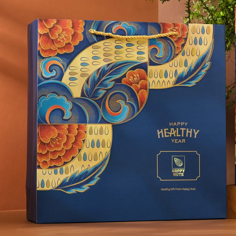 Hộp Quà Tết 2024 Happy Nuts - Thanh Long Cát Tường (kèm Túi) - 1store.vn
