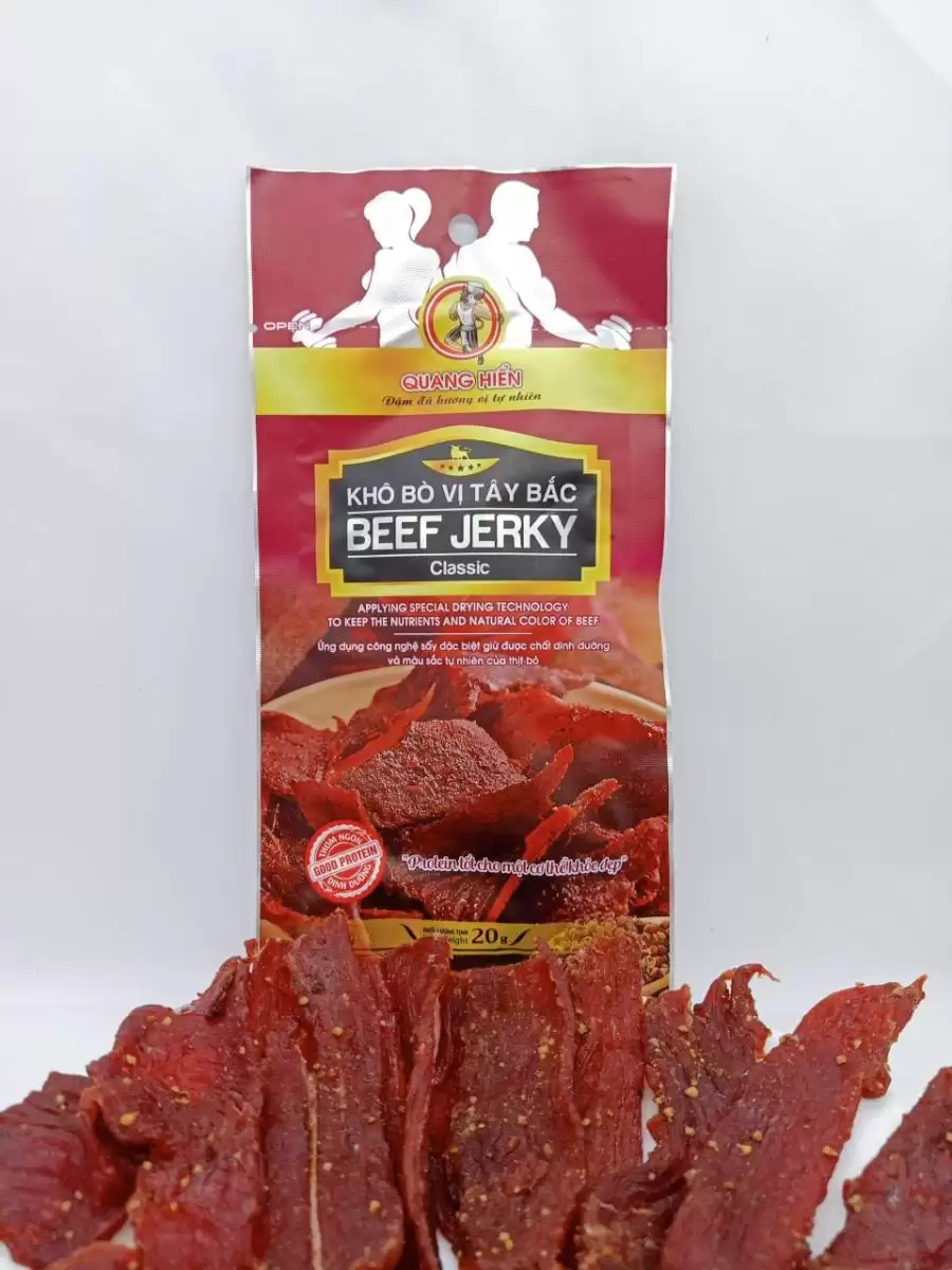 Khô Bò Beef Jerky Vị Tây Bắc Quang Hiển 20gr = 1store.vn