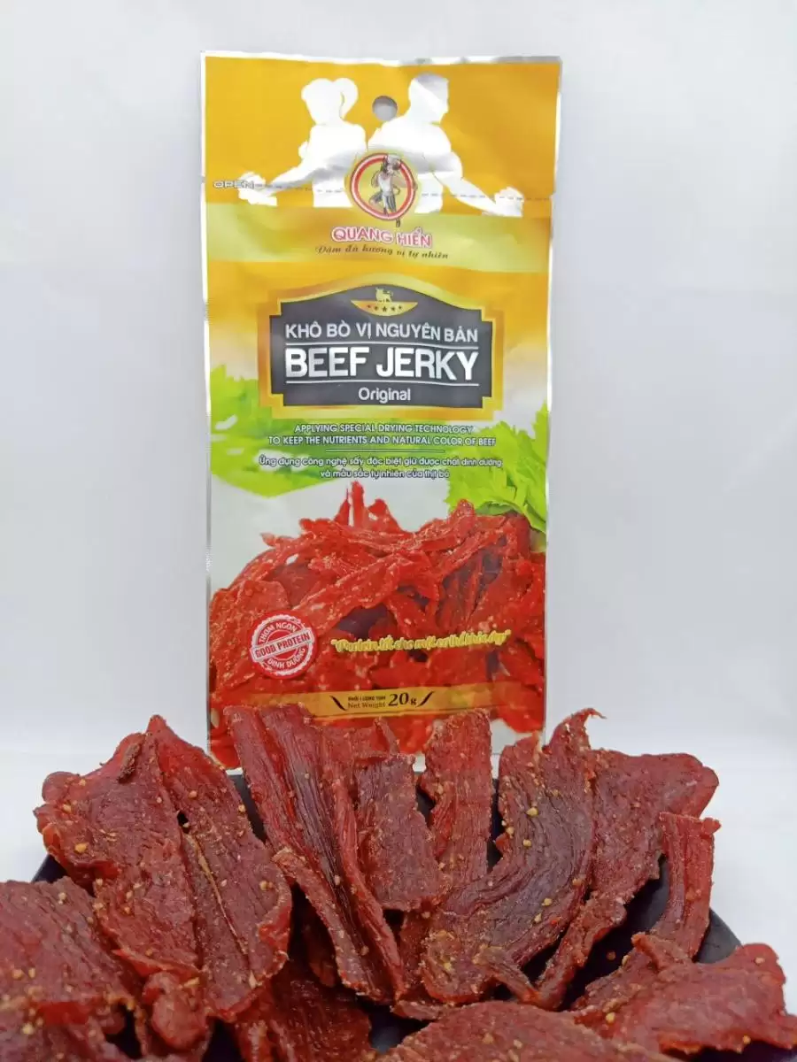 Khô Bò Beef Jerky Vị Nguyên Bản Quang Hiển 20gr = 1store.vn