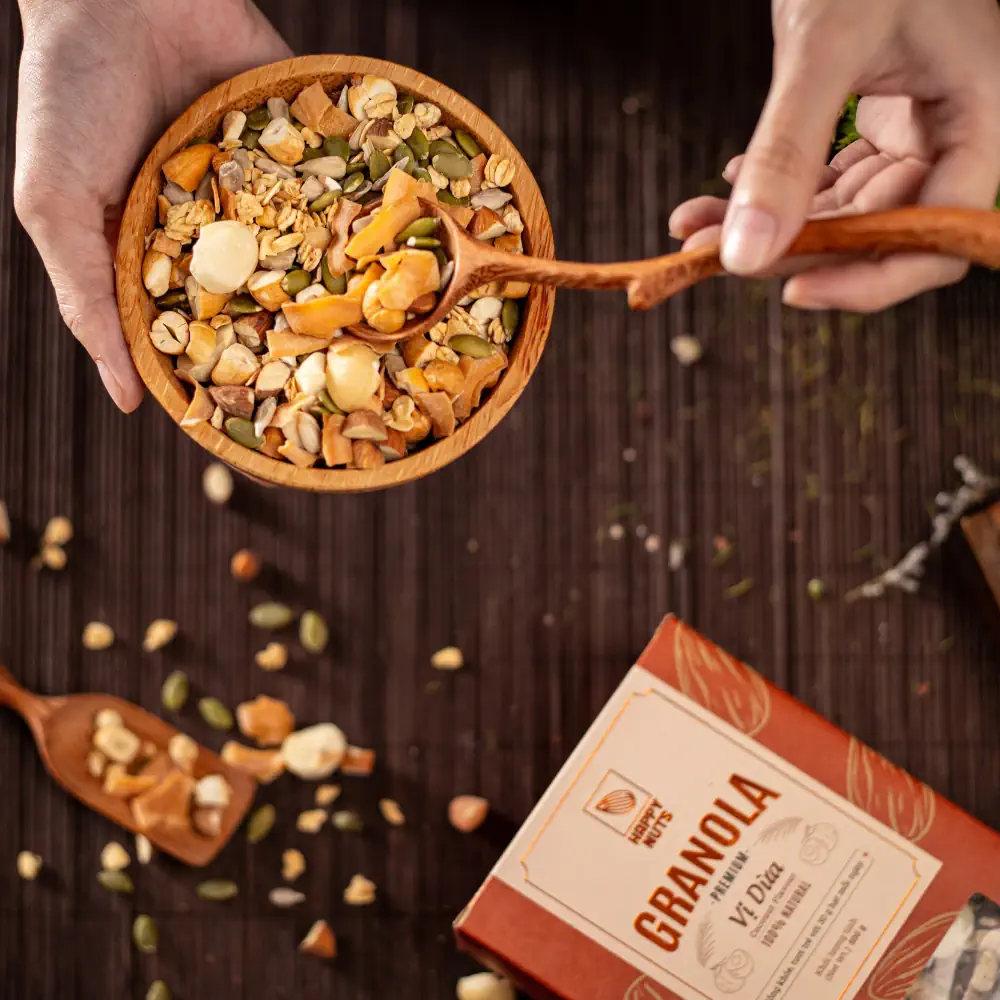 Premium Granola Vị Dừa 500gr Happy Nuts Việt Nam - 1store.vn