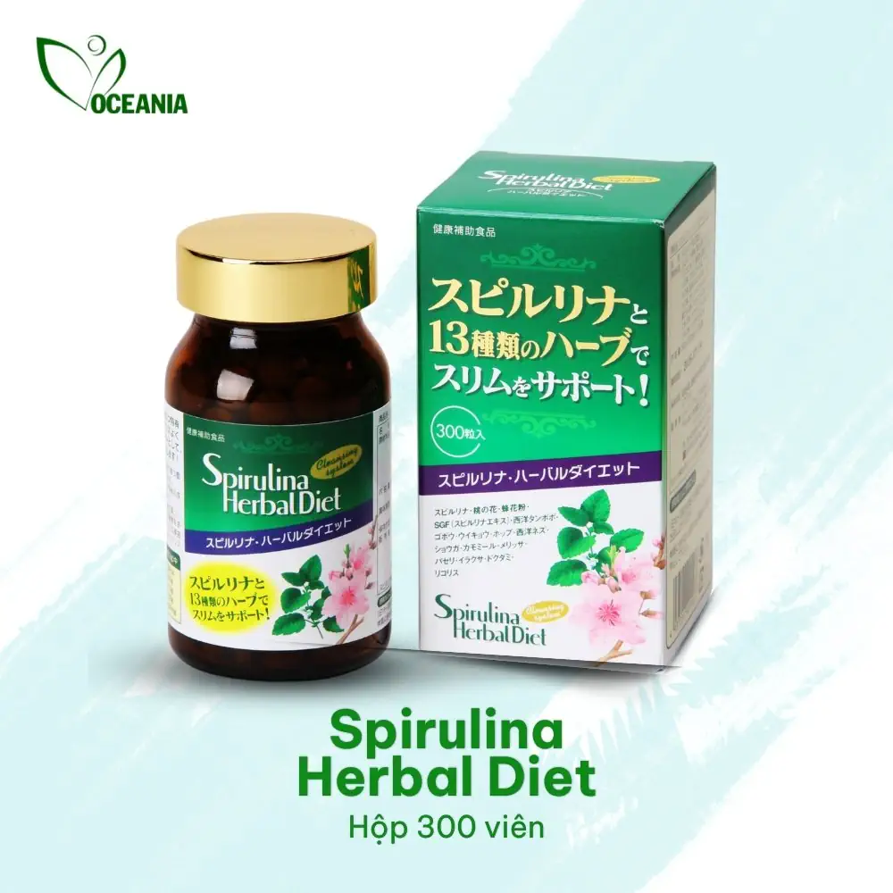 Tảo Spirulina Herbal Diet Hộp 300 Viên - 1Store.vn