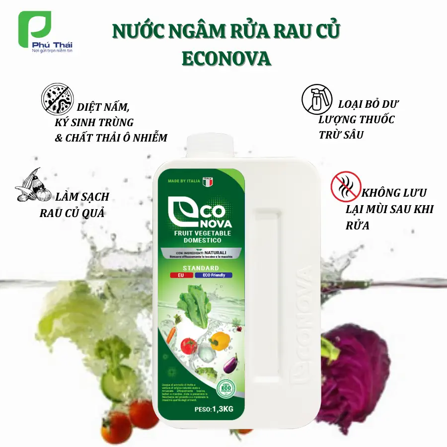 Công Dụng Nước Ngâm Rửa Rau Củ Quả Econova Fruit Vegetable Domestico - 1store.vn