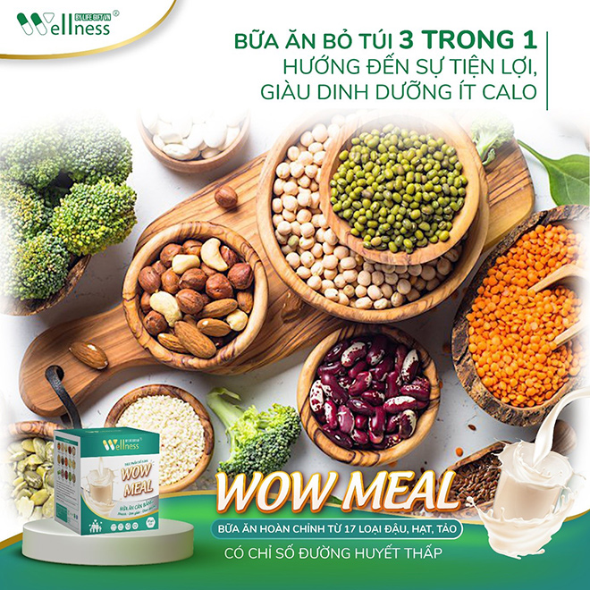 Chọn Wow Meal thay thế bữa ăn thông thường dành cho người ăn chay hoặc người bị tiểu đường - 1store.vn