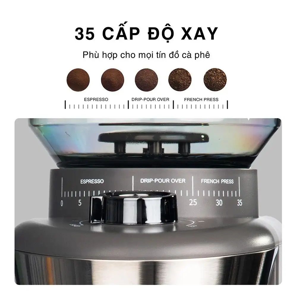 35 Cấp độ Xay Của Máy Xay Cà Phê Hạt Gia đình Kuchen Ku Cg279 - 1store.vn