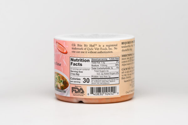 Thông Tin Thành Phần Cốt Gia Vị Bún Bò Huế ®brand - “hue” Style Beef Flavored Soup Base