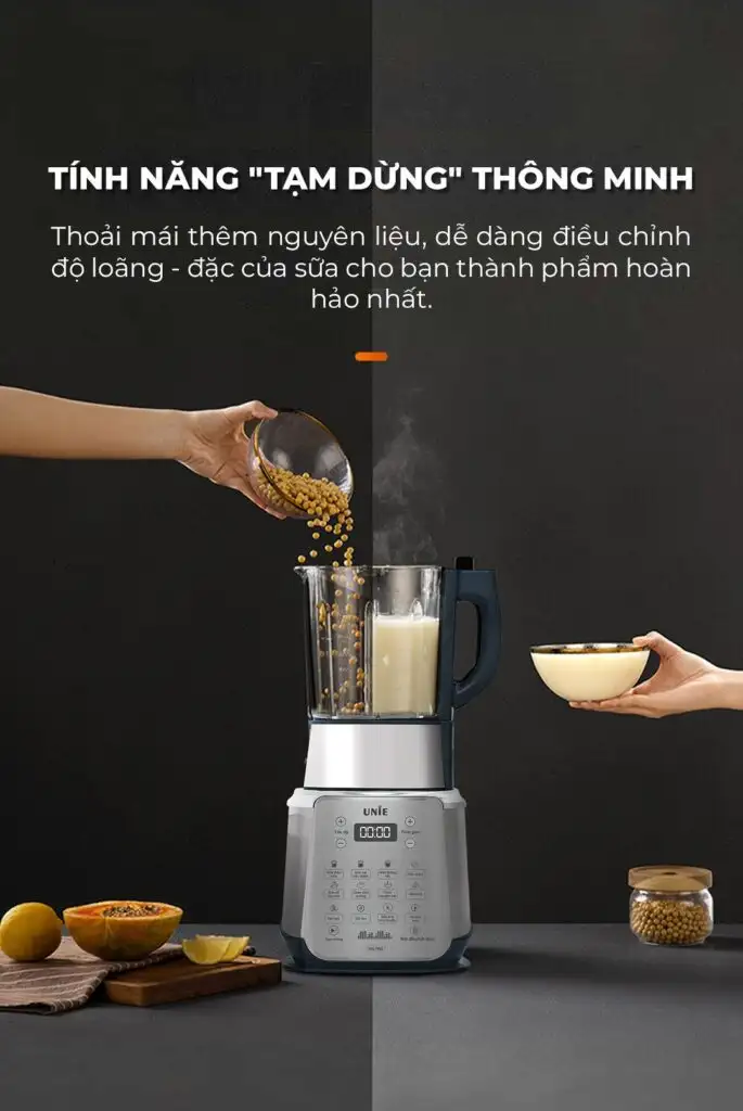 Chức Năng Tạm Dừng Thông Minh - Máy Làm Sữa Hạt Unie V9s Pro