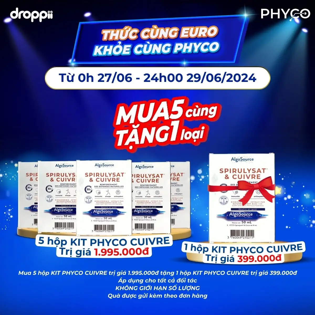 Tặng 1 Thực phẩm bổ sung KIT Mini PHYCO SPIRULYSAT & CUIVRE [Mua 5 sản phẩm bất kỳ, trong đó có sản phẩm bắt buộc]